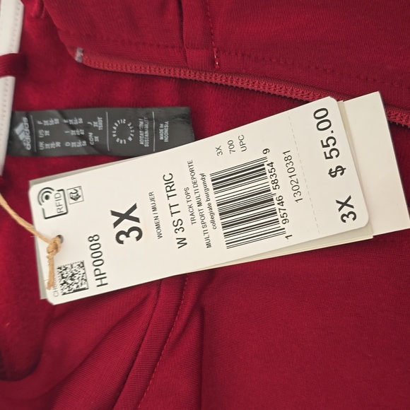 NWT Adidas Women's Burgundy Track Jacket PrimeGreen Full Zip Size 3X - Picture 14 of 16